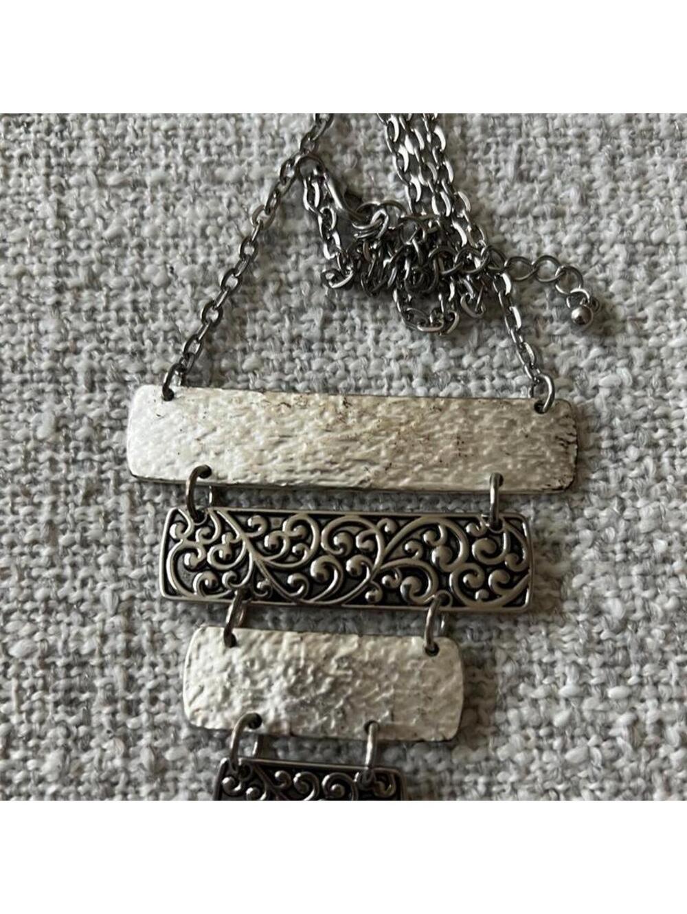 Rectangular Tiered Statement Necklace